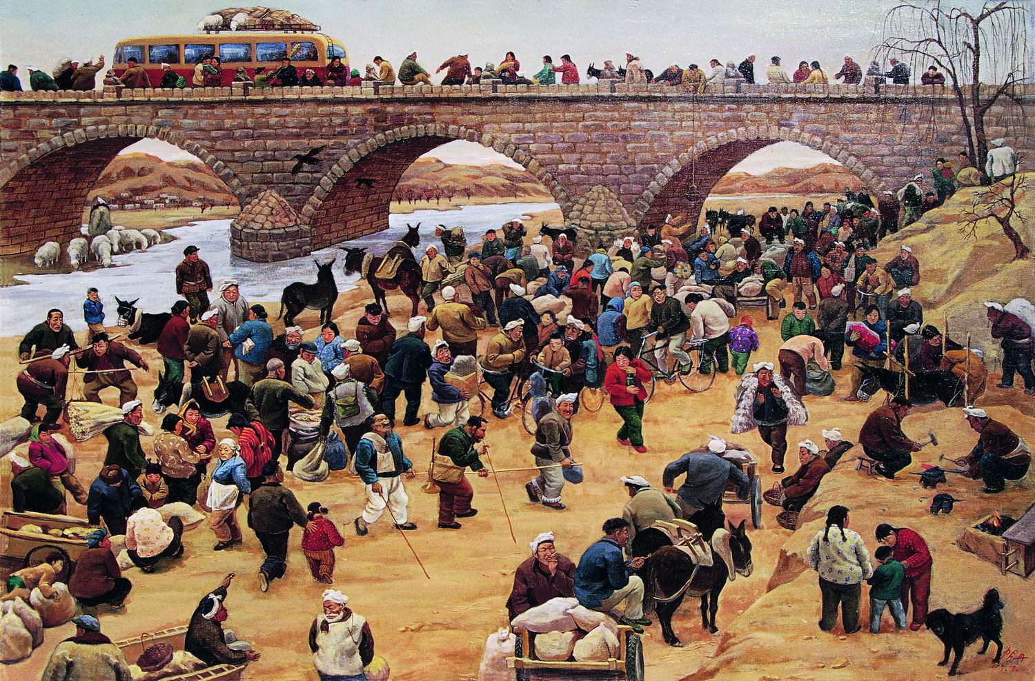 1995年《集市 》97x146cm 布面油画.jpg