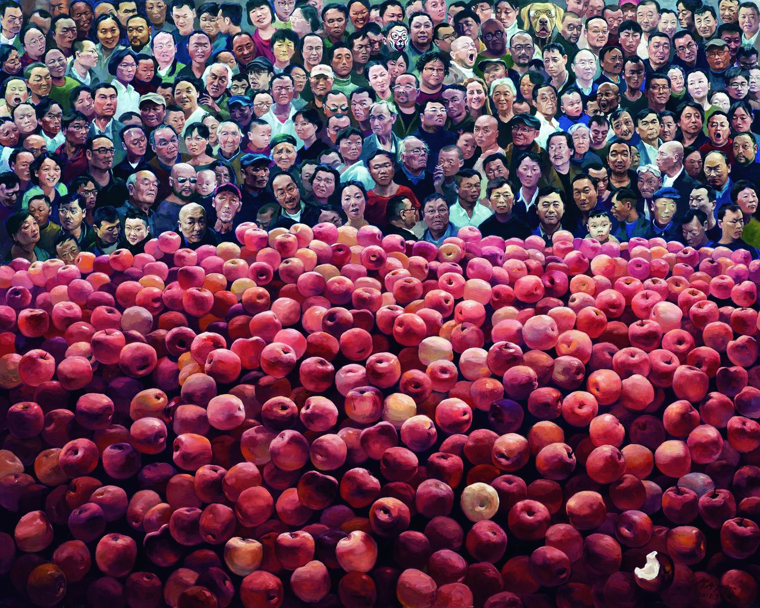 2017年《苹果》200×250cm布面油画.jpg