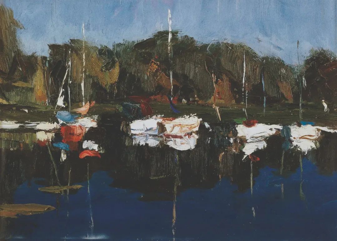 谌北新 小白船 油画 52.5cm×72.5cm 1999年