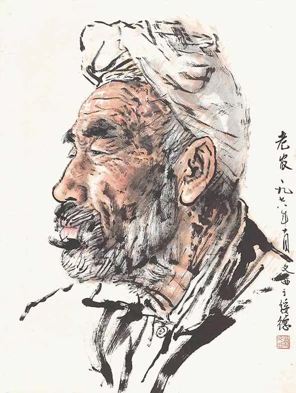 刘文西《老农》中国画
