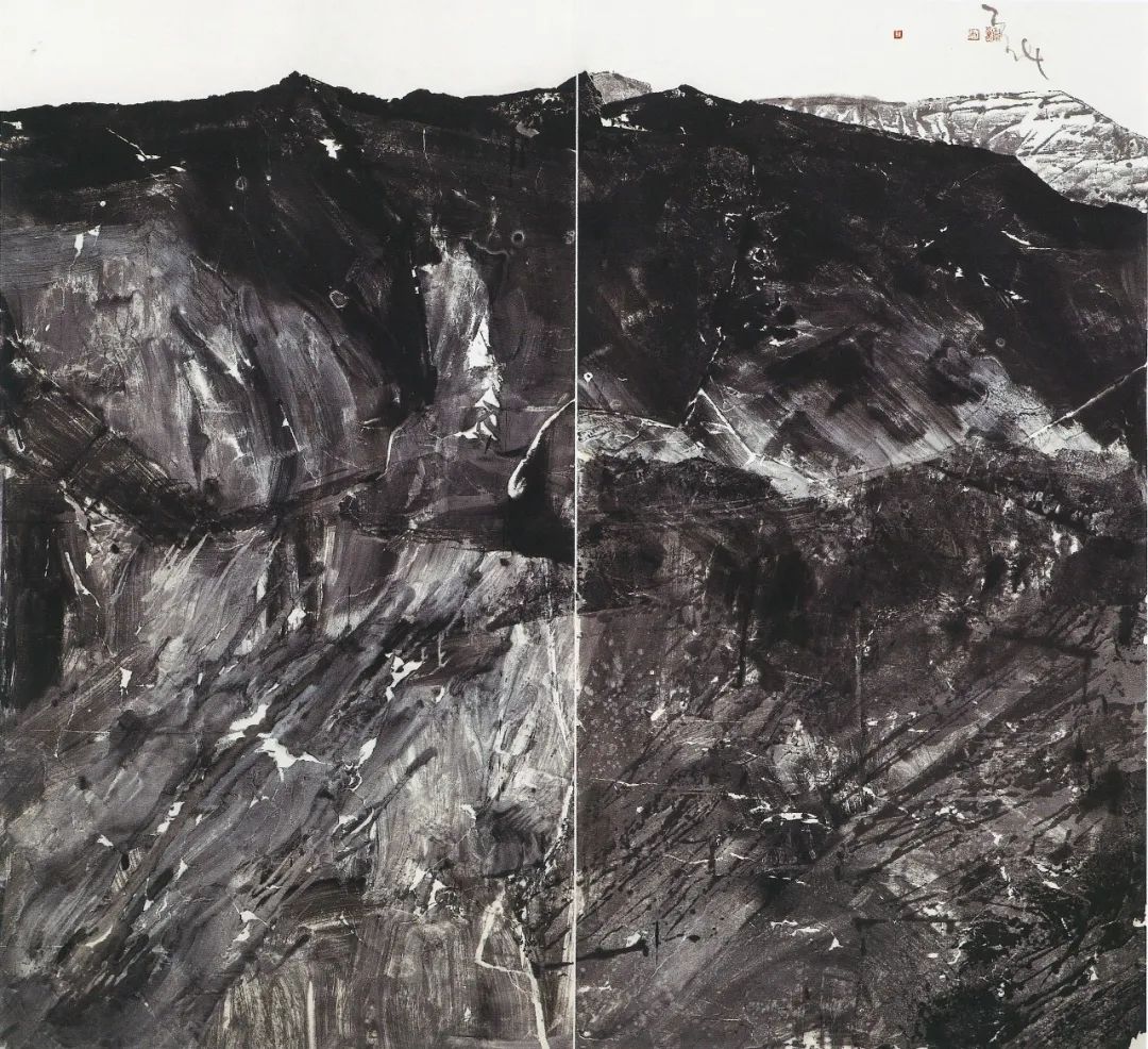 朱尽晖《丝路冰川-5》纸本水墨 180X195cm 2019年