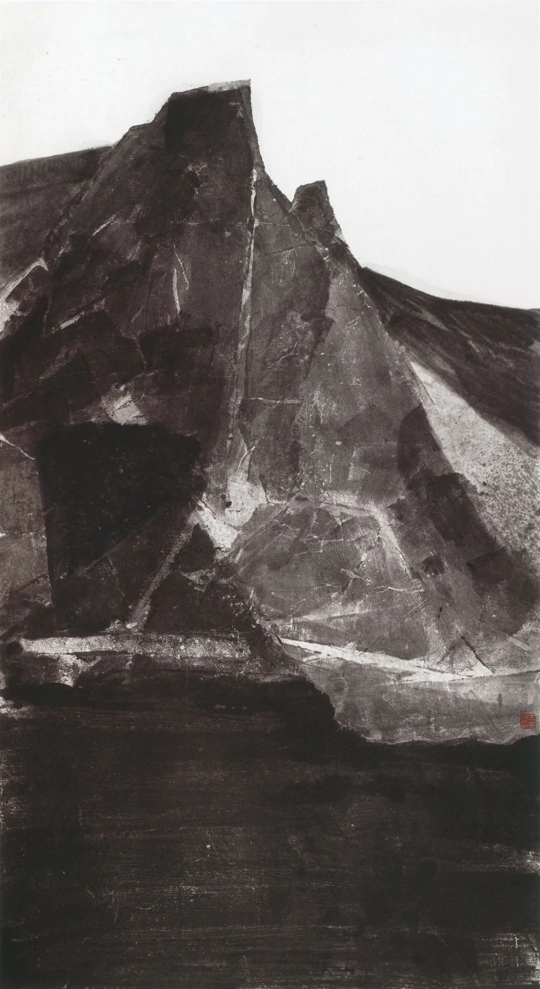 朱尽晖《丝路冰川-7》纸本水墨 180X97cm 2019年