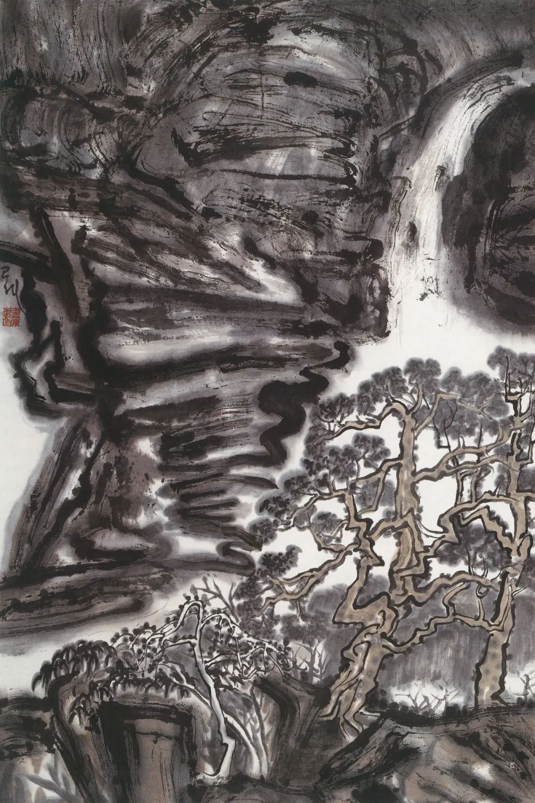 朱尽晖《隔水问山》纸本设色70×40cm 2022年