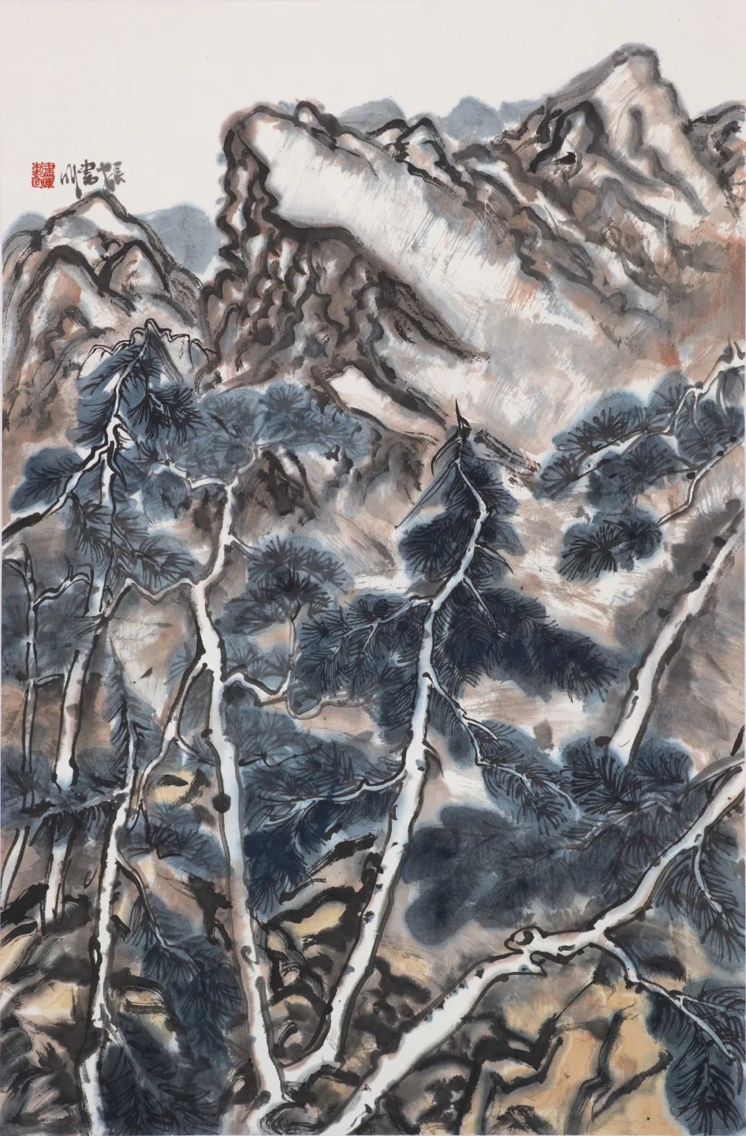 朱尽晖《云泉》纸本设色46x70cm 2022年