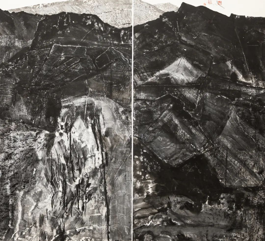朱尽晖《丝路冰川-1》纸本水墨 184X192cm 2018年
