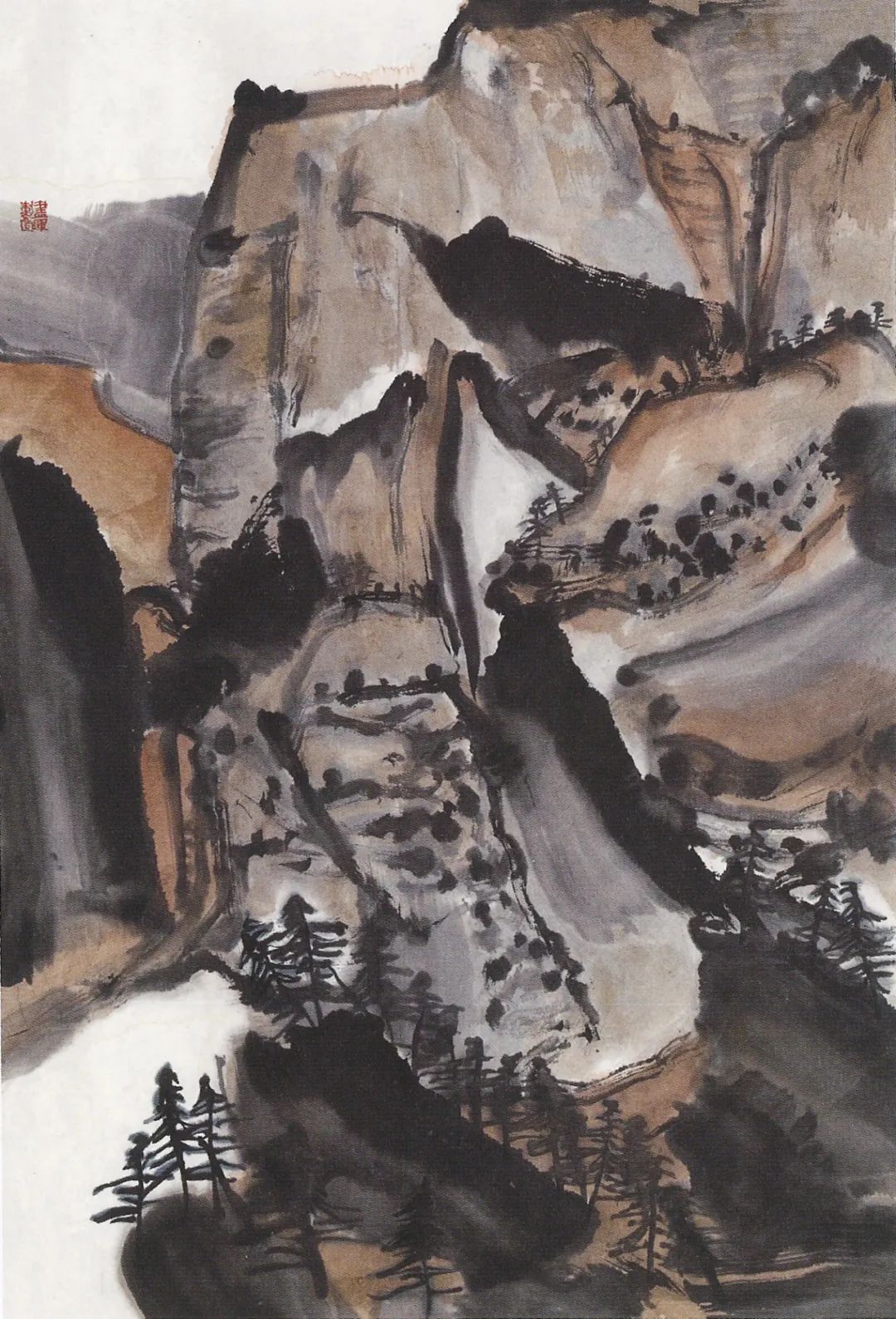 朱尽晖《西川》纸本设色 70×40cm 2022年
