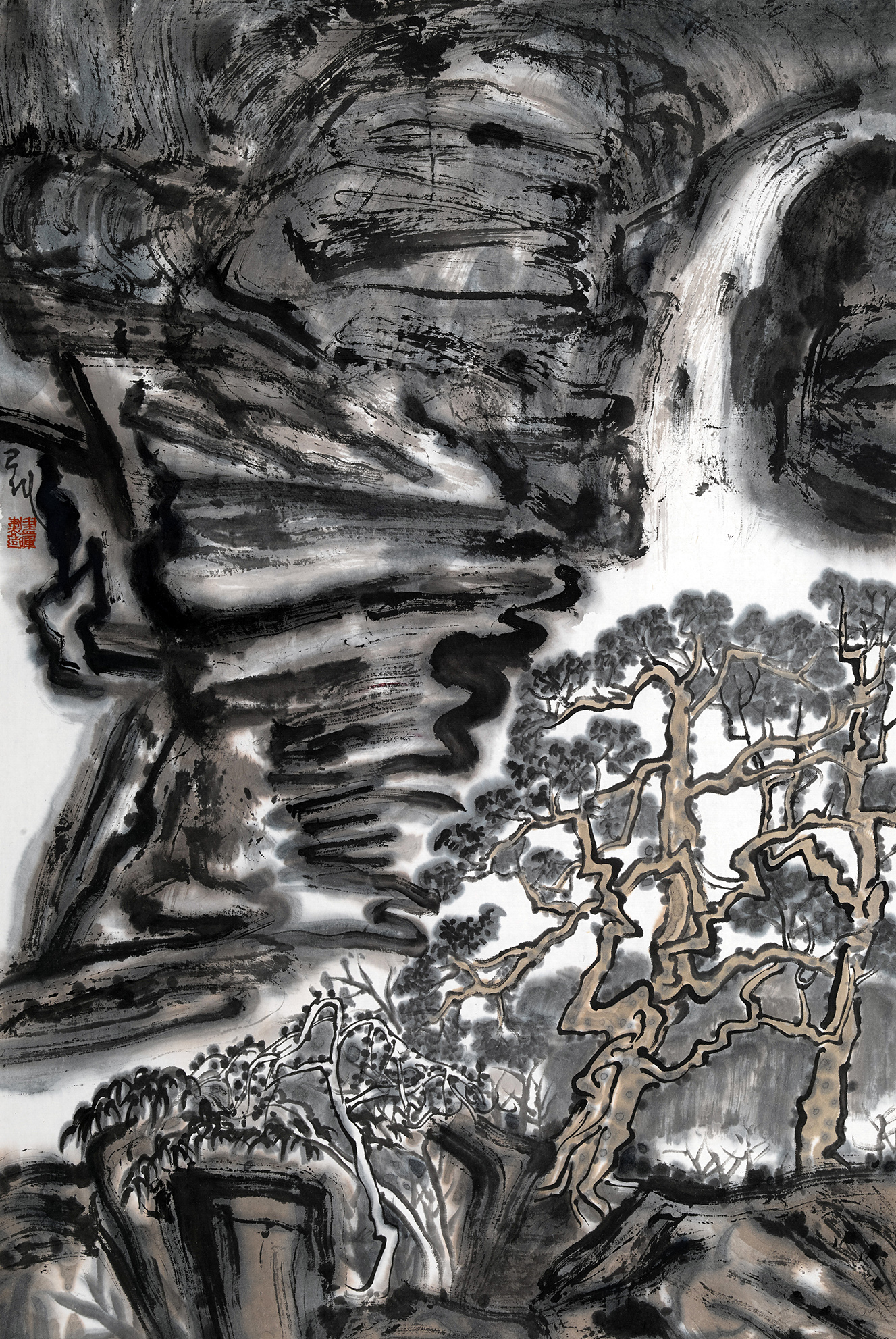 隔水问山 178×96cm 纸本水墨 2022年